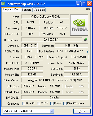 GeForce 6700 XL