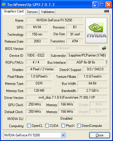 GeForce FX 5200 64-bit