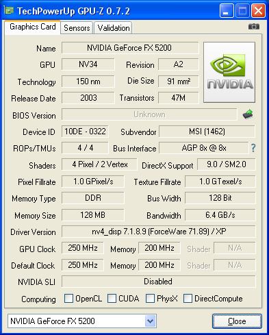 GeForce FX 5200