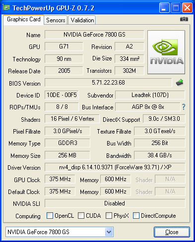 GeForce 7800 GS