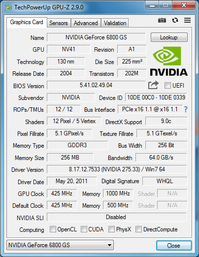 GeForce 6800 GS