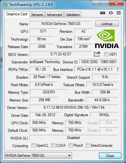 GeForce 7900 GS OC