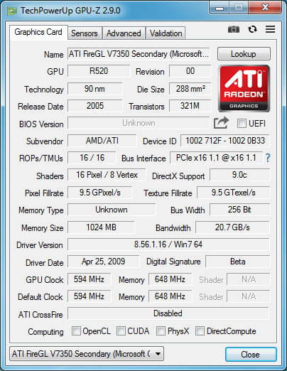FireGL V7350