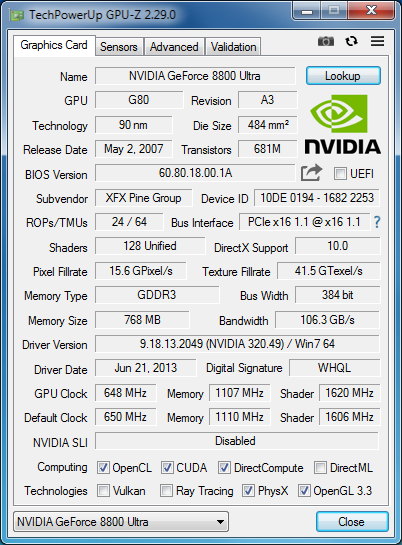 GeForce 8800 Ultra