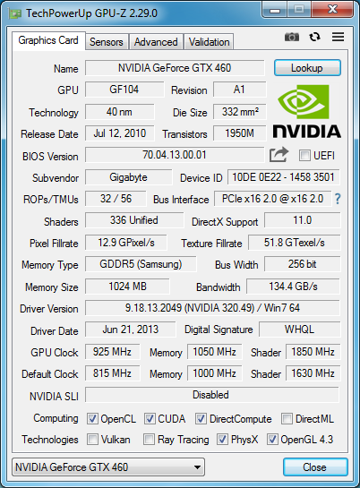 GeForce GTX 460 OC