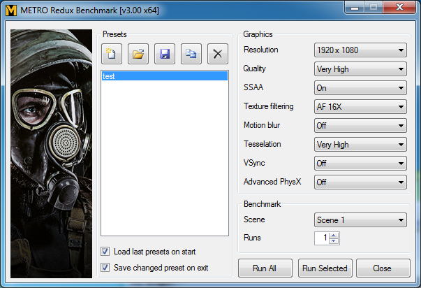 Metro: Last Light Redux Settings
