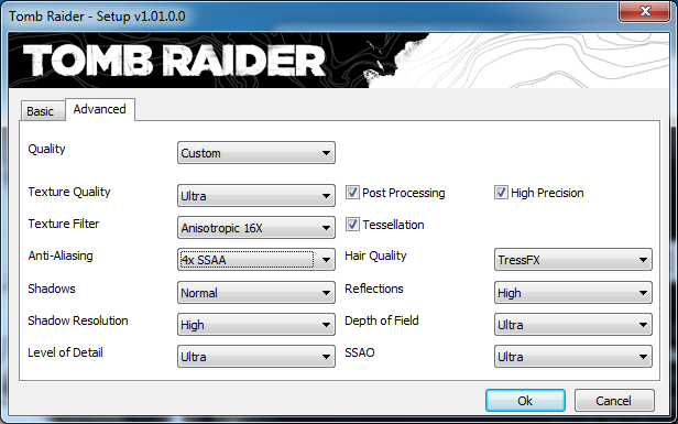 Tomb raider (2013) Settings