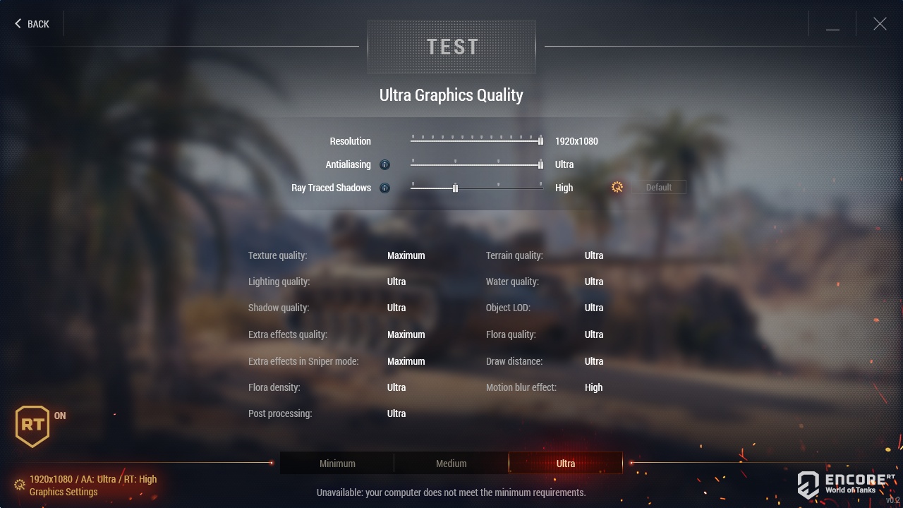 World of Tanks enCore RT (RT High) Settings
