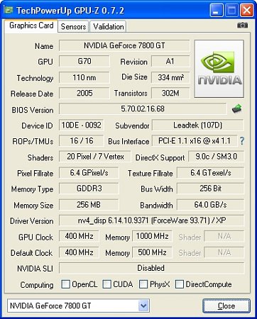 Leadtek GeForce 7800 GT gallery